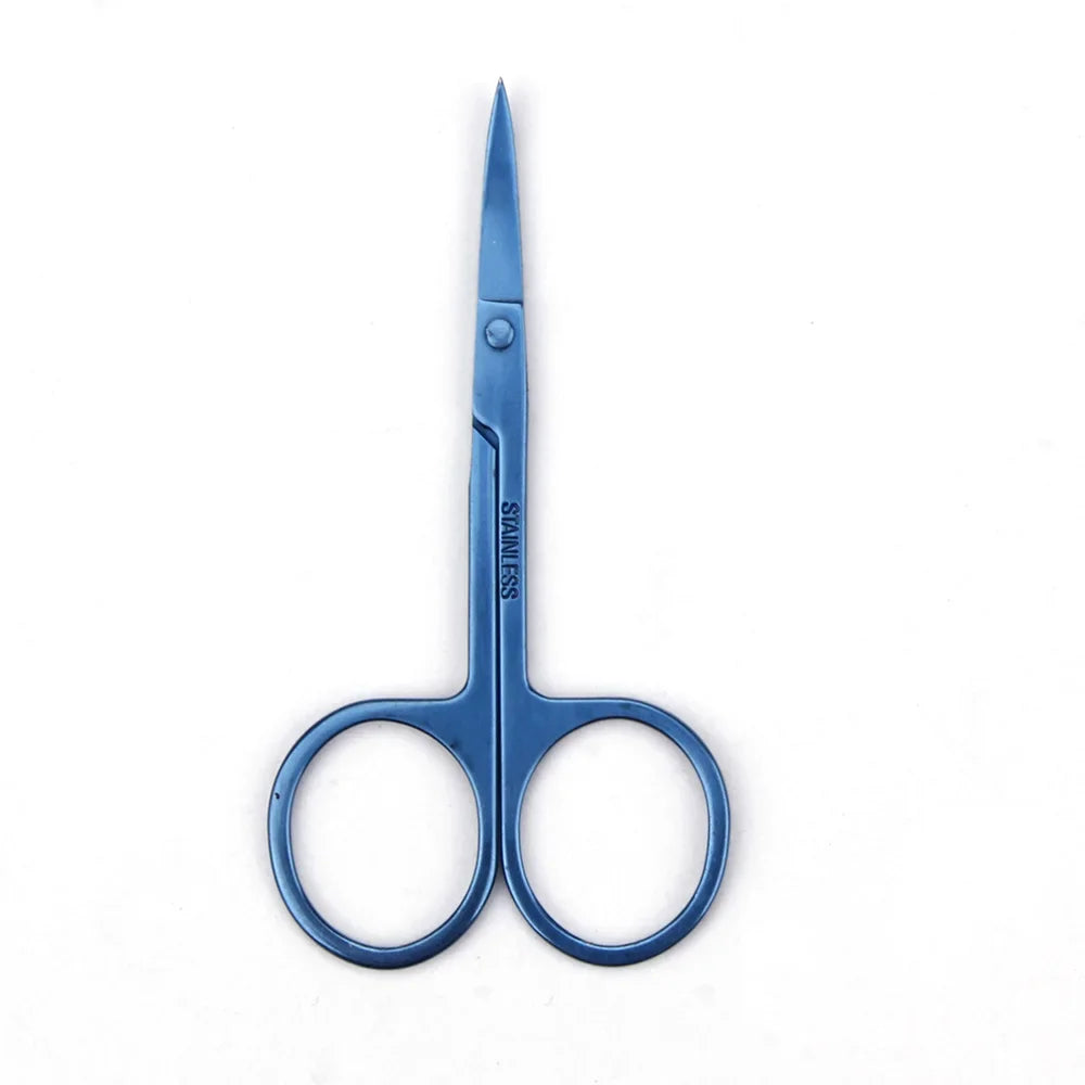 Chameleon Curved Cuticle Scissors | Stainless Steel Nail Tool Cuticle Scissors QXL M108 Blue