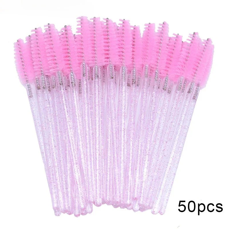 100-Pack Disposable Eyelash Spoolies & Mascara Wand Brushes Disposable Lash Spoolies QXL