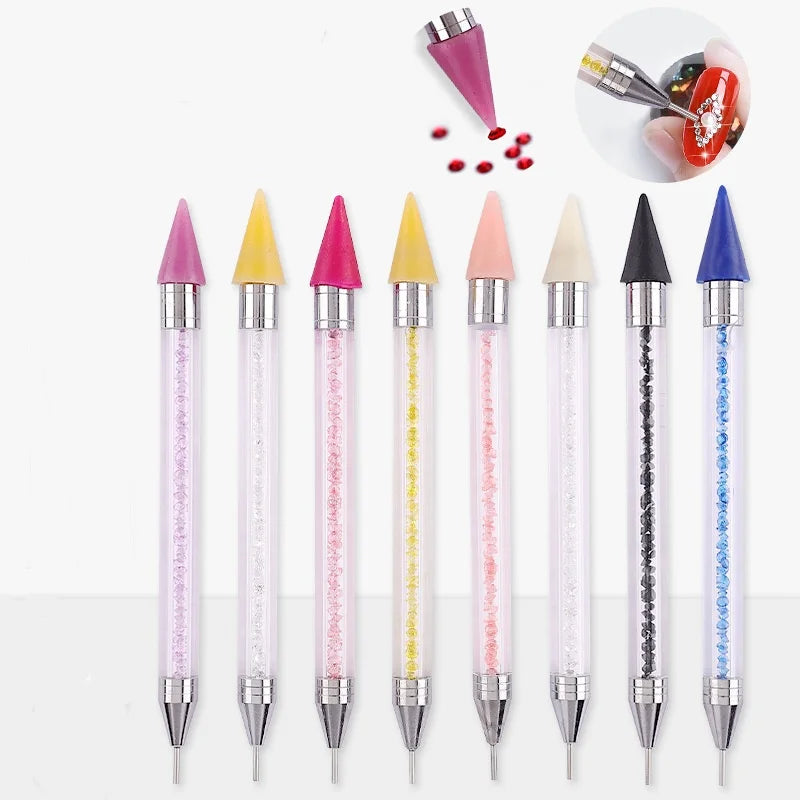 Dual-Head Rhinestone Picker Wax Dotting Pen | Nail Art Tool Nail Art Dotting Pen QXL