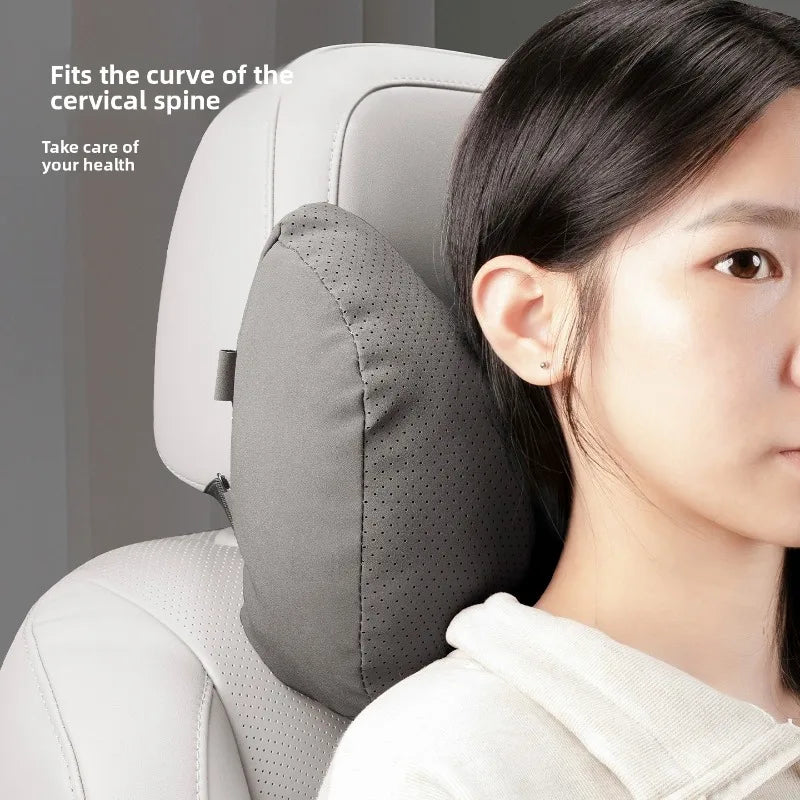 Suede Car Neck Pillow & Lumbar Support Cushion Set Car Support Cushion Set QXL