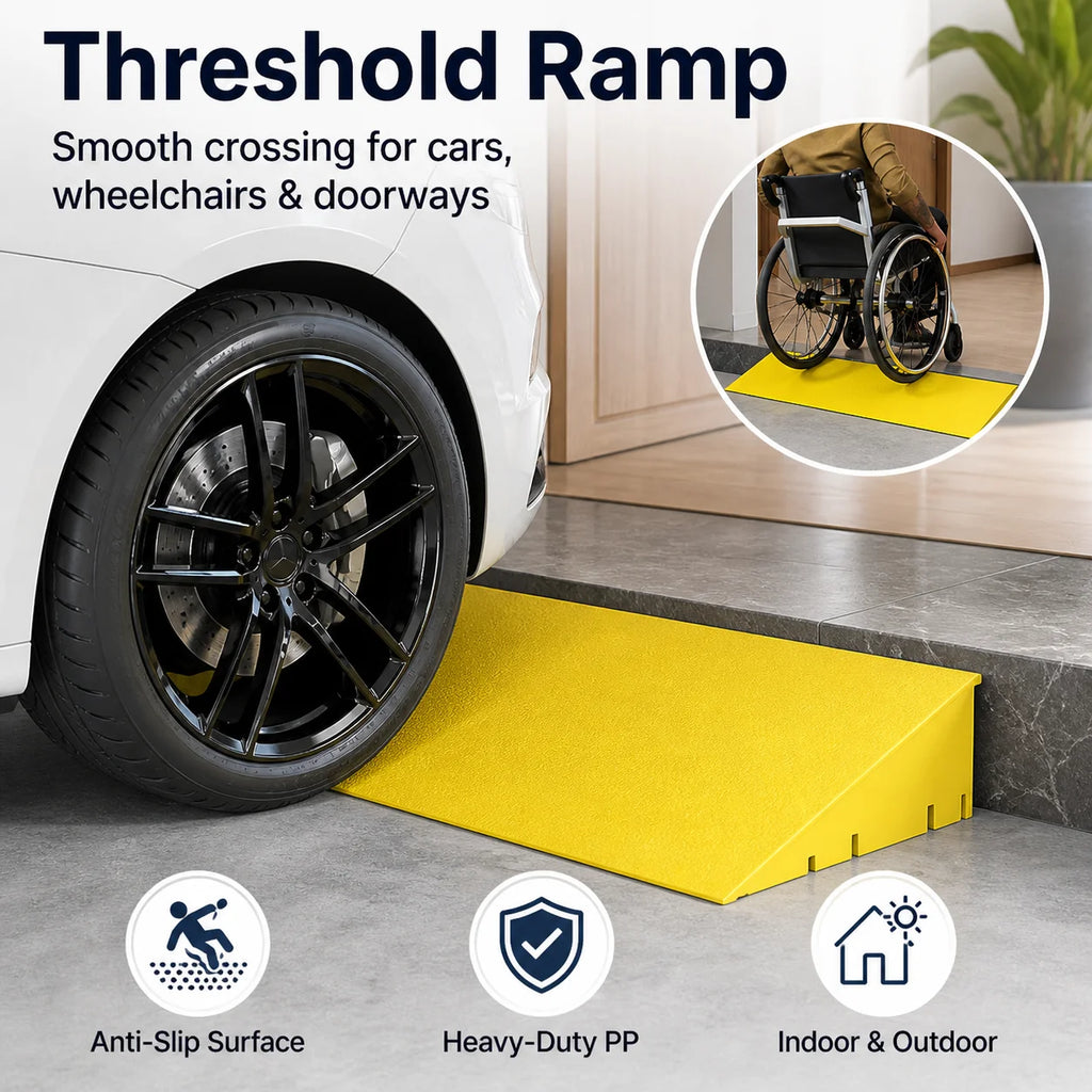Plastic Door Threshold Ramp | Anti-Slip Wedge Pad 3–10CM Door Threshold Ramp QXL