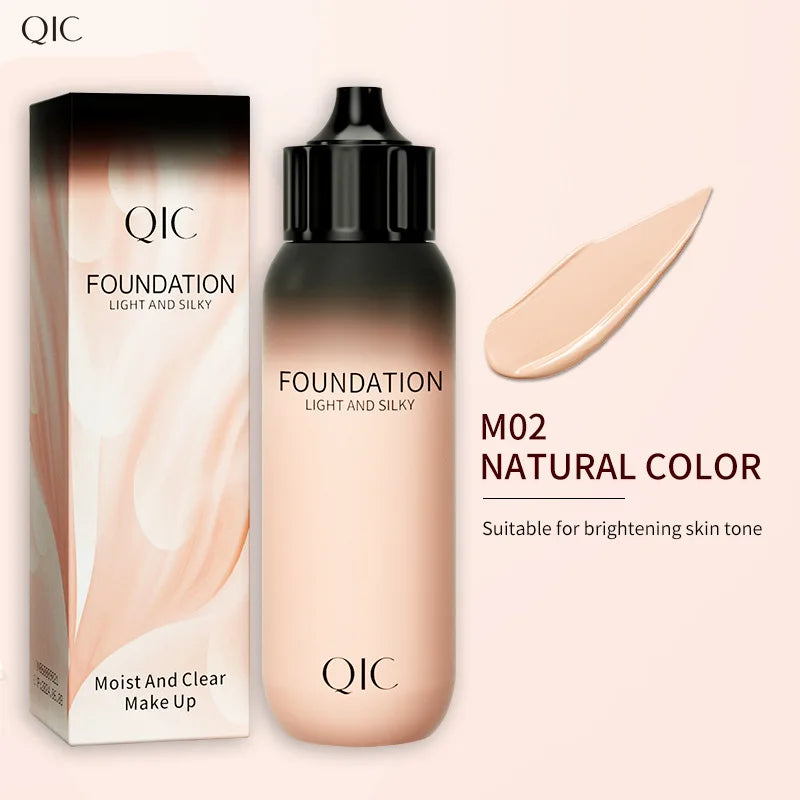 QIC Milk Bottle Liquid Foundation & Concealer | Waterproof 30ml Liquid Foundation QXL M02 natural 30ml