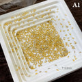 50-Pack Golden Flatback Rhinestone Nail Charms | Rhombic Zircon Nail Rhinestone Charms QXL A1