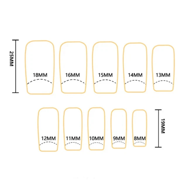 30-Pc White Edge Press-On Fake Nails | DIY Nail Art Tips Press-On Nail Tips QXL