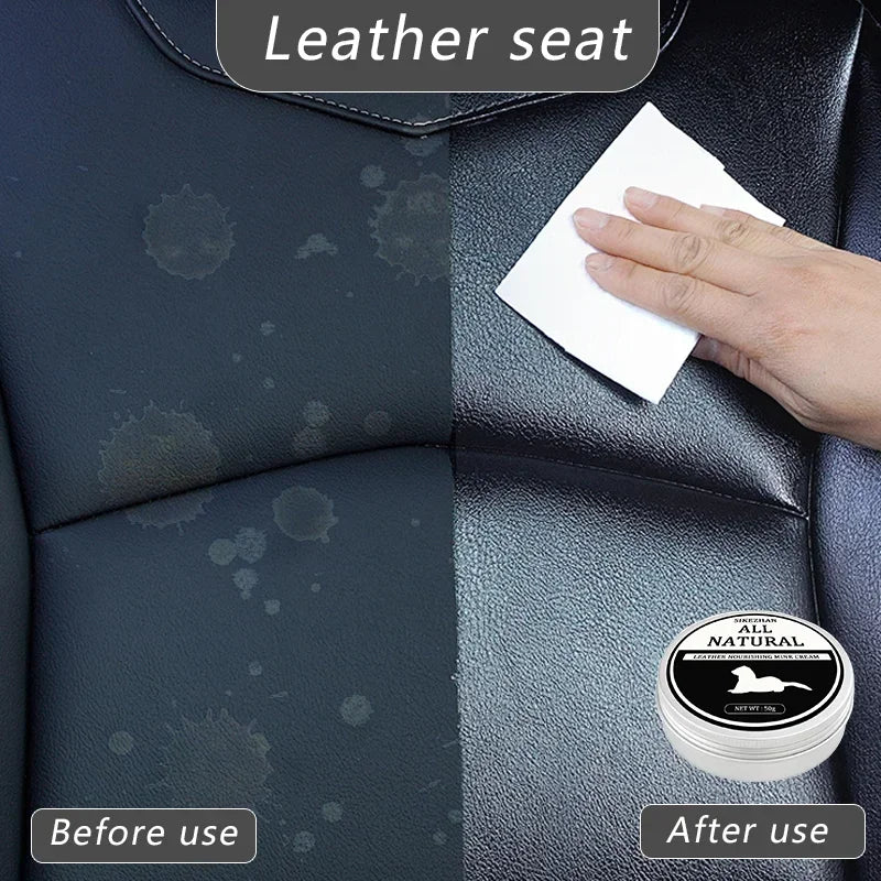 Natural Leather Mink Oil Cream | Nourish, Protect & Restore Leather Care Cream QXL