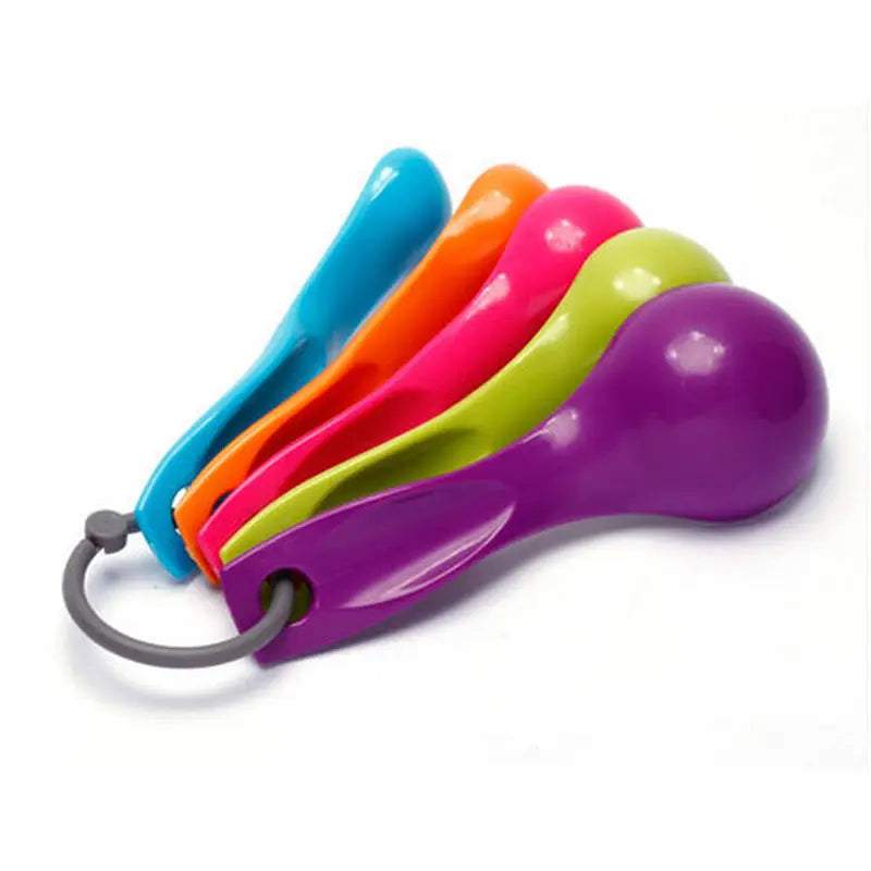 5-Piece Plastic Measuring Spoons Set | Baking Kitchen Tool Measuring Spoons Set QXL