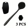 Silicone Bath Brush Set – Long Handle, Scalp & Face Brush Silicone Bath Brush Set QXL 3pcs Silica Gel