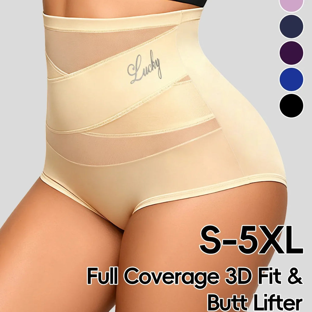 Women's High Waist Mesh Tummy Control Shapewear Butt Lifter Tummy Control Shapewear QXL