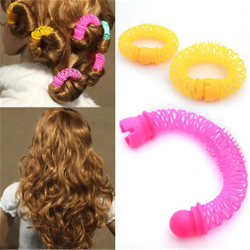 No-Heat Hair Rollers | Bendy Spiral Curl DIY Styling Kit Heatless Hair Rollers QXL