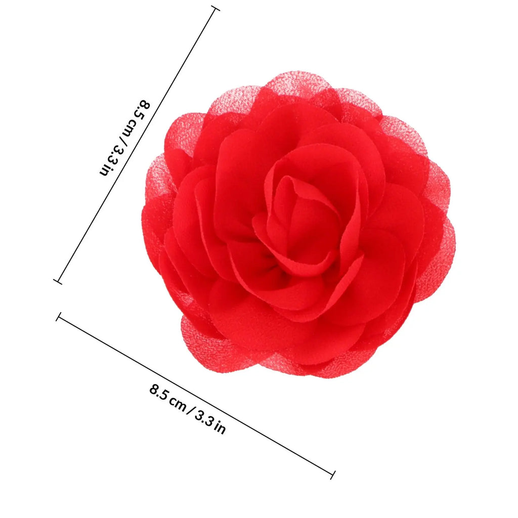 20-Pc 3D Chiffon Rose Flower Hair Clips | Wedding & Party Set Floral Hair Clips QXL