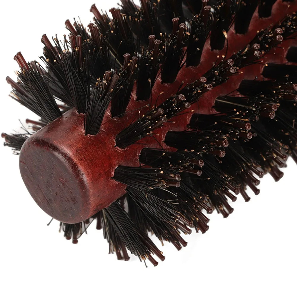 3-Pack Anti-Static Round Hair Brush Set | Wooden Handle Styling Round Hair Brush Set QXL