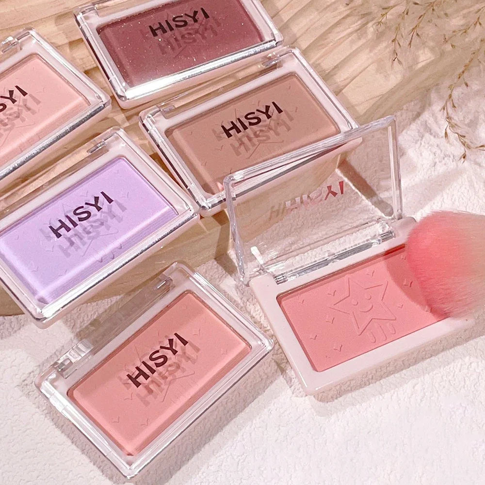 HISYI Peach Powder Blush | Matte Soft Mist Natural Finish 6 Shades Powder Blush QXL