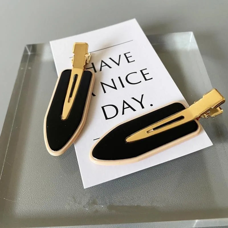 Metal Duck Bill Hair Clips | Traceless Side Bang Clips 2-Pack Hair Clip Barrette QXL