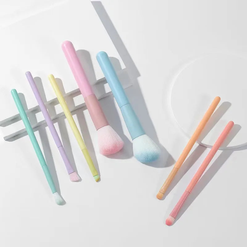 7-Piece Colored Makeup Brush Set | Powder, Contour & Eye Makeup Brush Set QXL