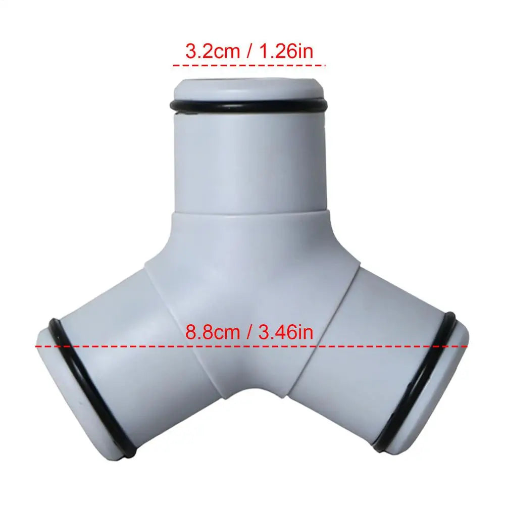 32mm Y-Shape Pool Hose Adapter | Quick Connect Splitter Pool Hose Adapter QXL Gray