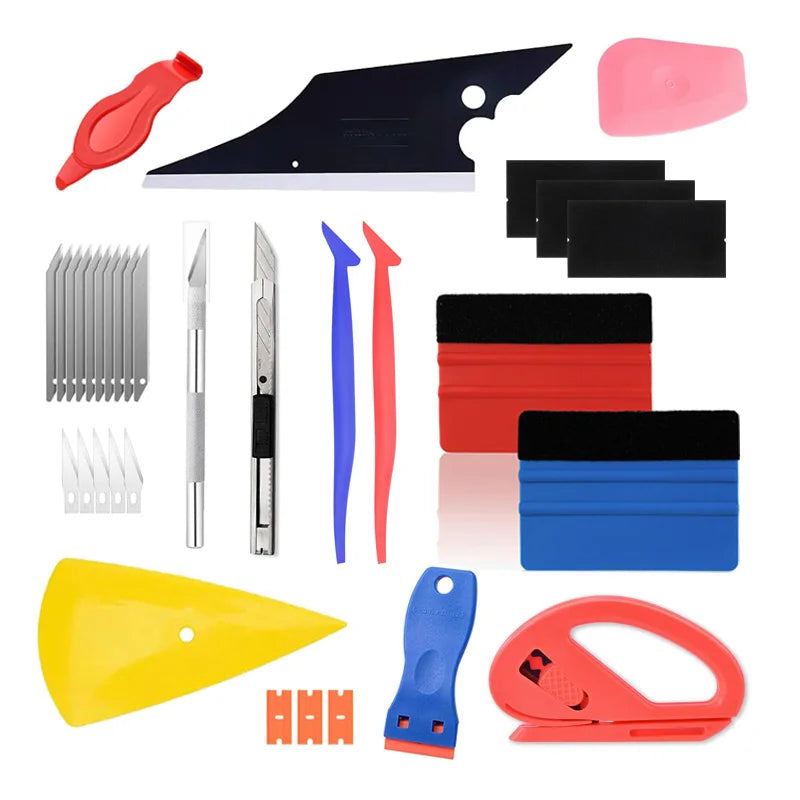 Vinyl Wrap Tool Kit – Squeegee, Knife & Scraper Set Vinyl Wrap Tool Kit QXL Kit 33Pcs