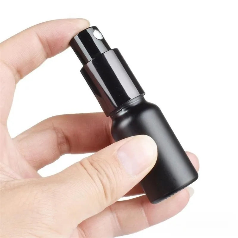 Frosted Black Glass Spray & Pump Bottle | 5ml–100ml Refillable Refillable Glass Bottle QXL