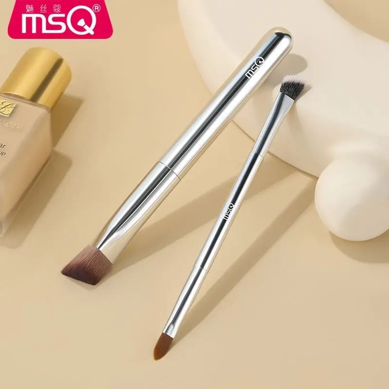 Double-Ended Concealer & Highlight Brush | Flat Triangle Tip Concealer Makeup Brush QXL