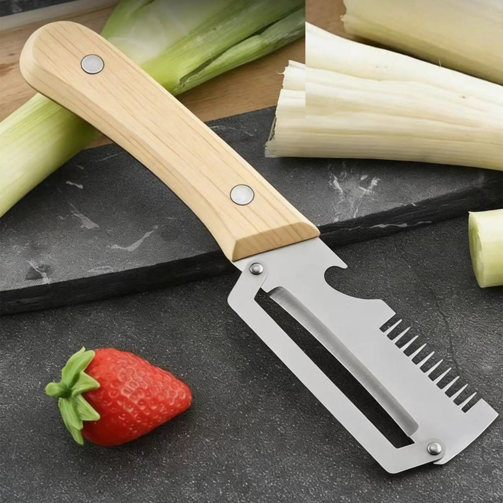 Stainless Steel Vegetable Peeler Wooden Handle | 2-Pack Vegetable Peeler Set QXL