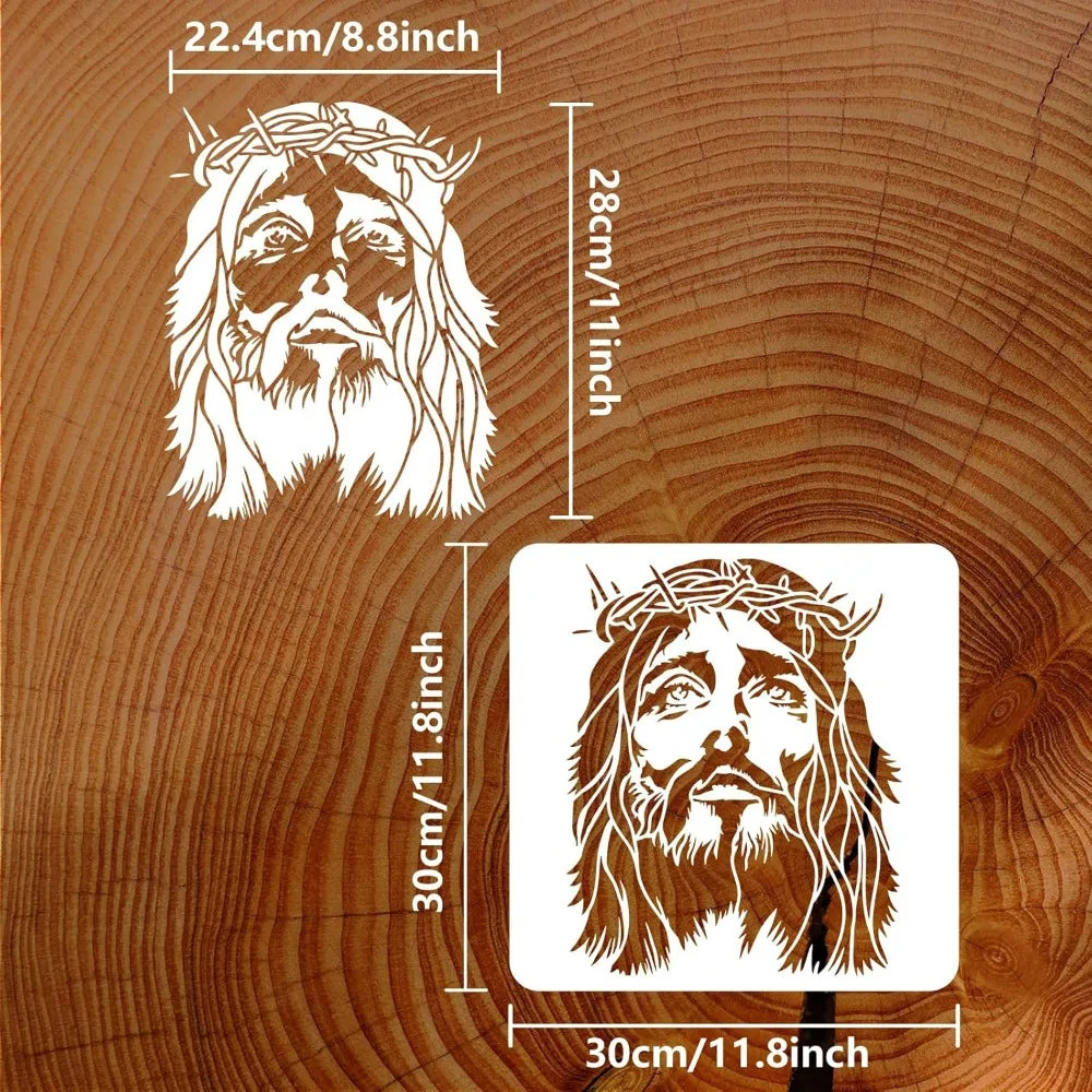 Christ Crown of Thorns Reusable Stencil 11.8" | Religious DIY Craft Painting Stencil QXL