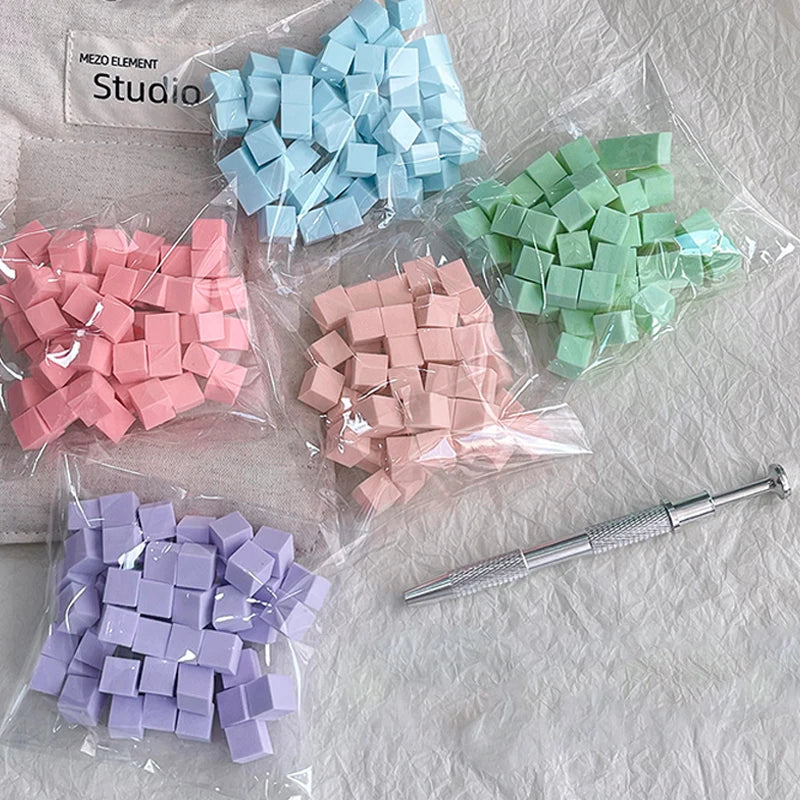 50/100-Pc Square Nail Art Sponge Set | Ombre Gradient Manicure Nail Art Sponge Set QXL