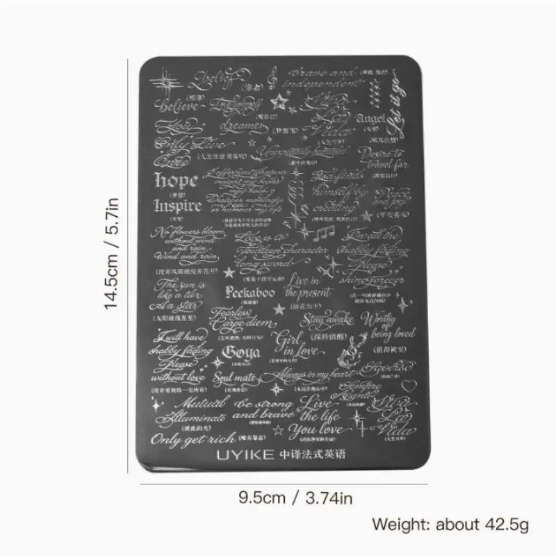 Alphabet & Flower Nail Stamping Plate | Stainless Steel Nail Stamping Plate QXL