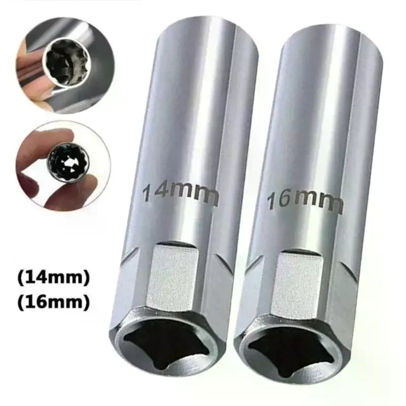 Magnetic Spark Plug Socket Wrench Adapter 14mm & 16mm Kit Spark Plug Socket Tool QXL