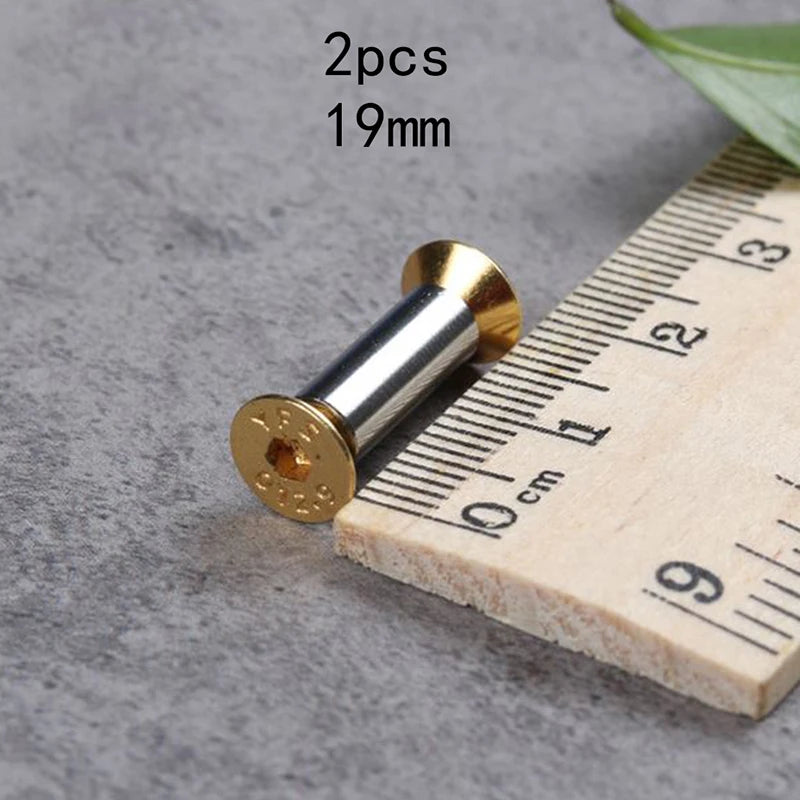 2-Pack Knife Handle Screws & Rivets | Steel & Brass Fasteners Knife Handle Fasteners QXL B Gold