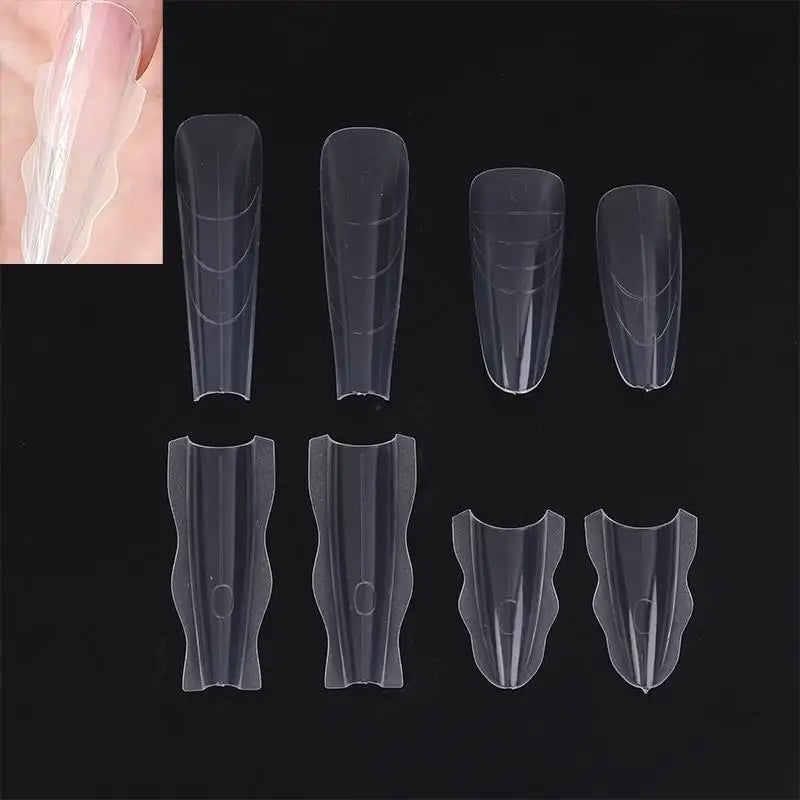 60-Pack Reusable Poly Dual Forms Nail Gel Extension Molds Nail Extension Molds QXL