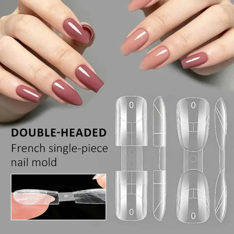 140-Pc Nail Dual Forms 2-in-1 Crystal Extension Molds Set Nail Extension Forms QXL