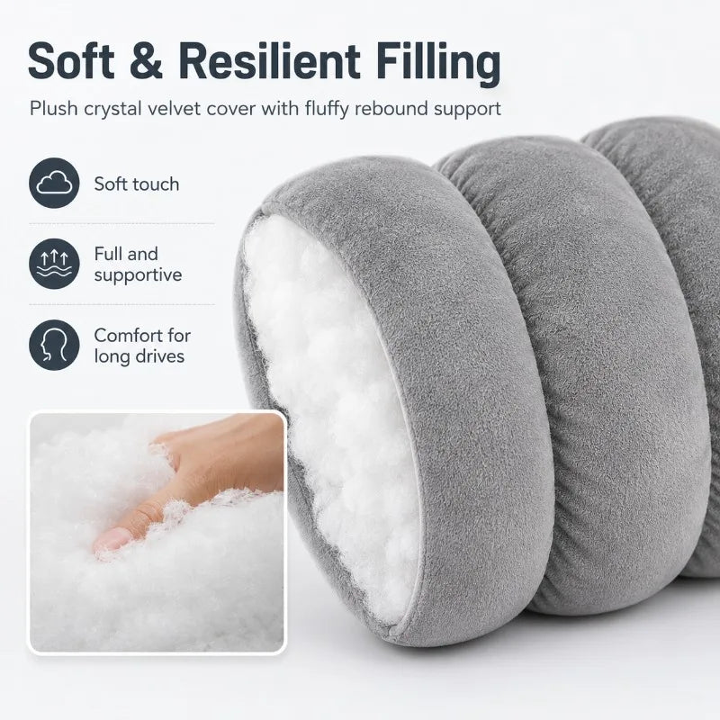 Crystal Velvet Car Headrest Pillow | Plush Neck Cushion Car Headrest Pillow QXL