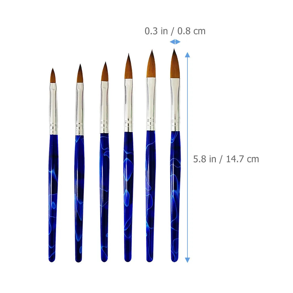 6-Piece Nail Art Brush Pen Set for DIY Manicure Design Nail Art Brush Set QXL