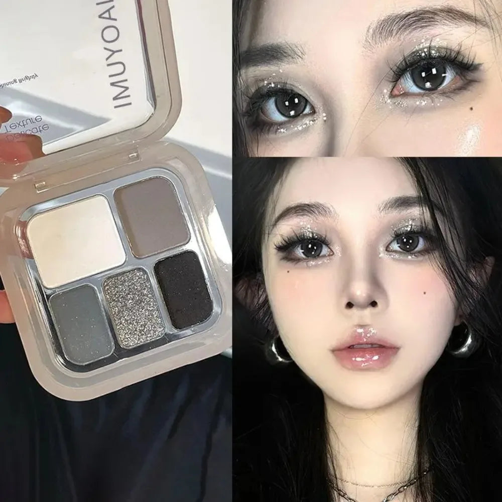 5-in-1 Korean Eyeshadow Palette – Smoky Matte & Shimmer Eyeshadow Palette QXL
