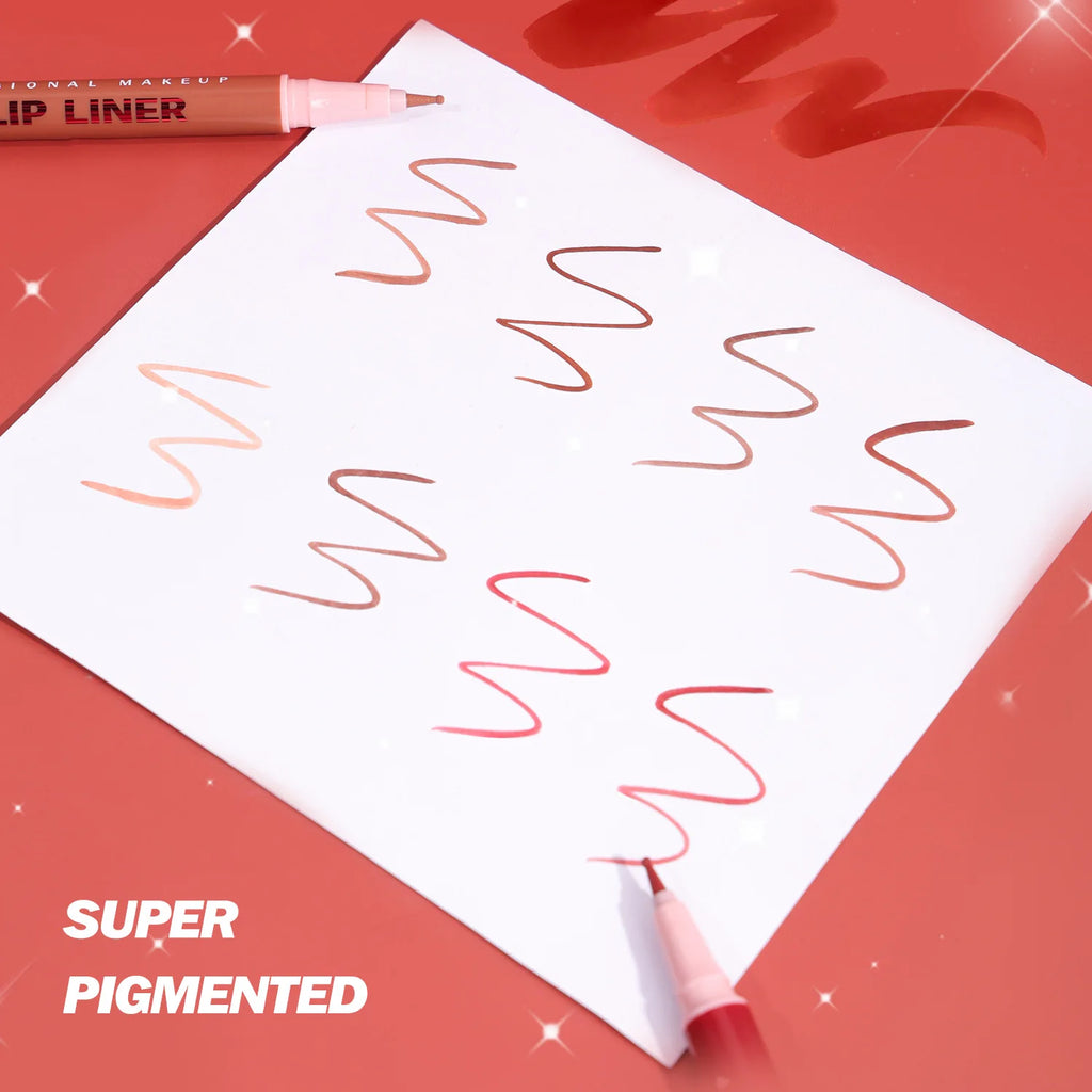 Waterproof Matte Lip Liner Pencil | Nude Pink Brown Long-Lasting Lip Liner Pencil QXL