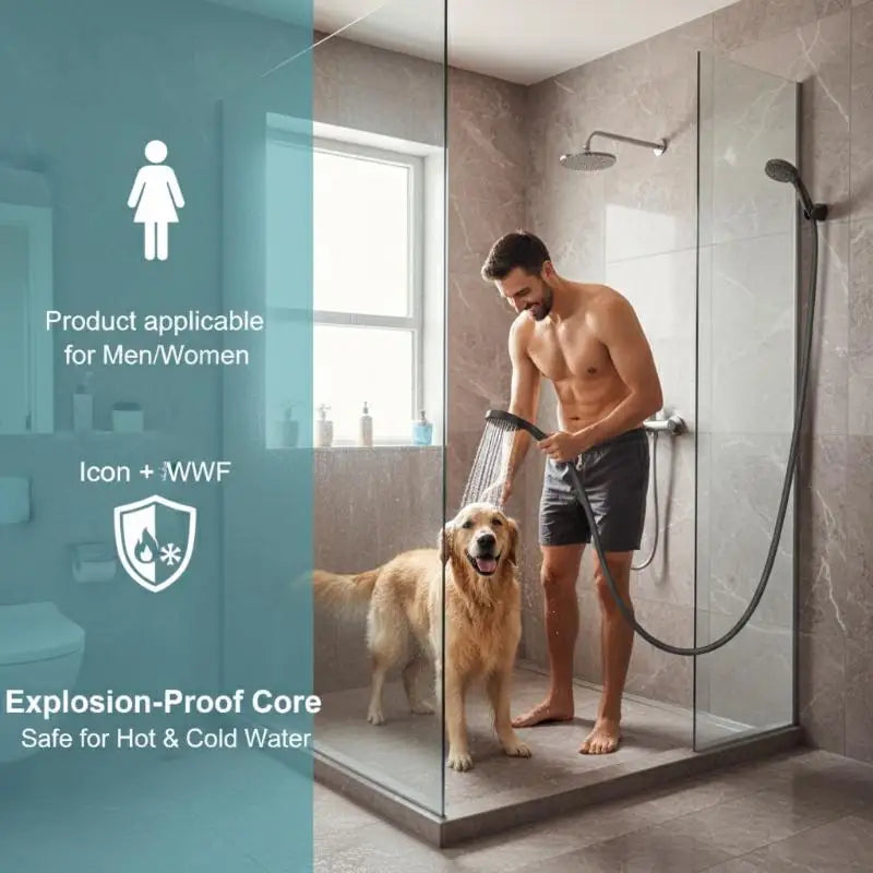 59-Inch Flexible High-Pressure Nylon Shower Hose | Leak-Proof Shower Hose QXL