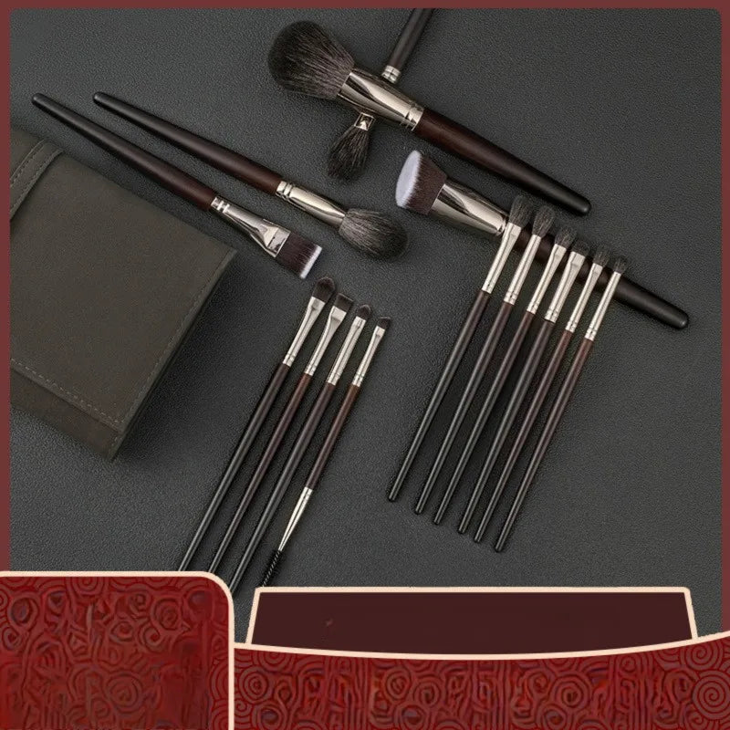 15-Piece Wool Makeup Brush Set | Eyeshadow, Foundation & More Makeup Brush Set QXL