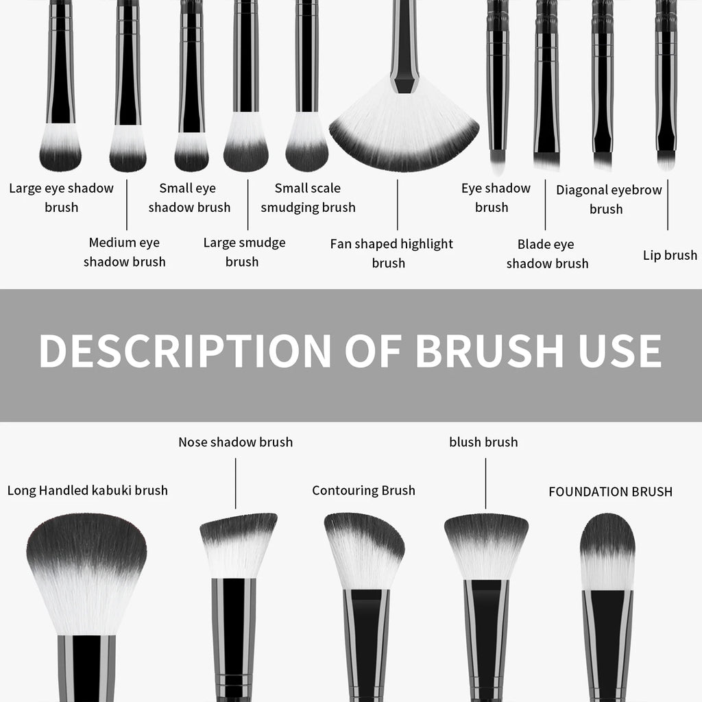 Ronshadow 33-Pc Makeup Brush Set with Sponges & Eyelash Curler Makeup Brush Set QXL