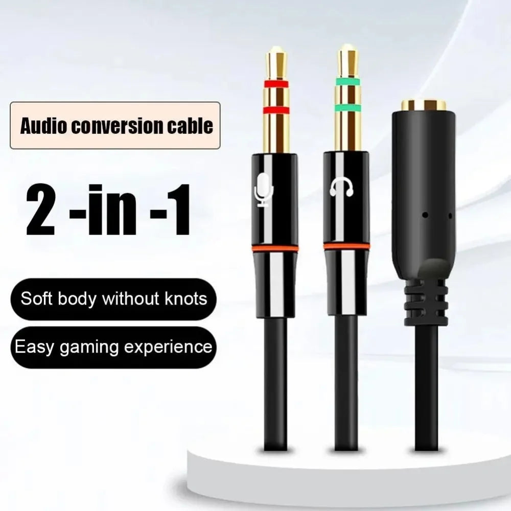 3.5mm Audio Y Splitter Cable – 1 Male to 2 Female AUX Adapter Audio Splitter Cable QXL