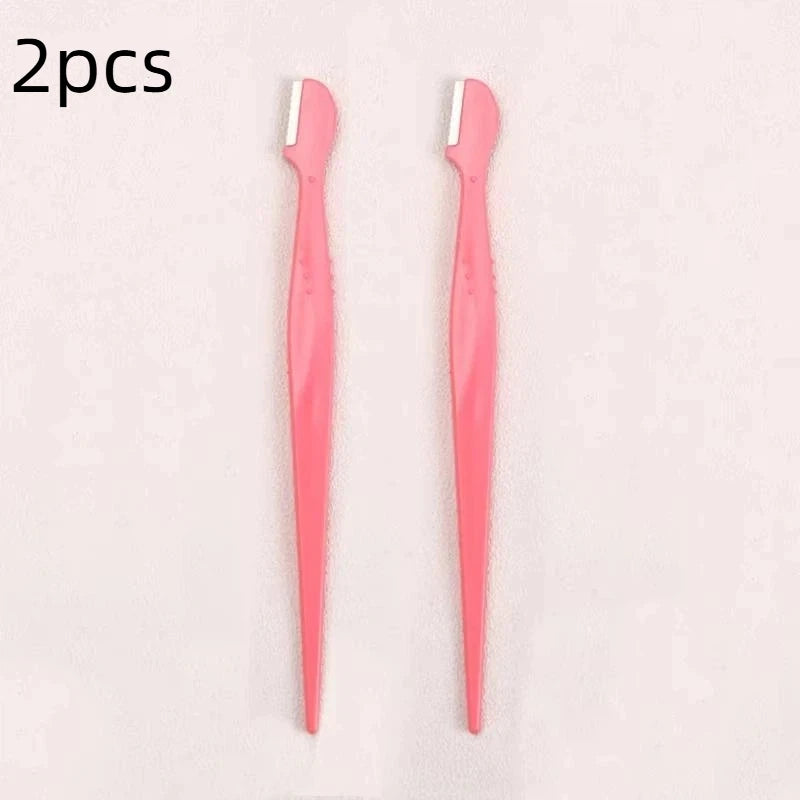 Precision Round Head Eyebrow Trimmers | Stainless Steel 2/3/5-Pack Eyebrow Trimmer QXL 2pcs Watermelon red