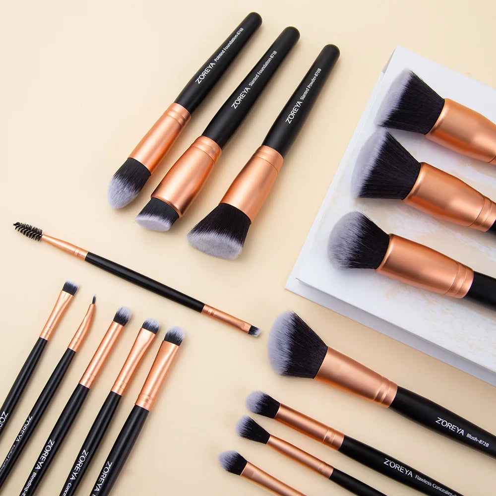 ZOREYA 15-Piece Makeup Brush Set | Concealer, Blush & More Makeup Brush Set QXL