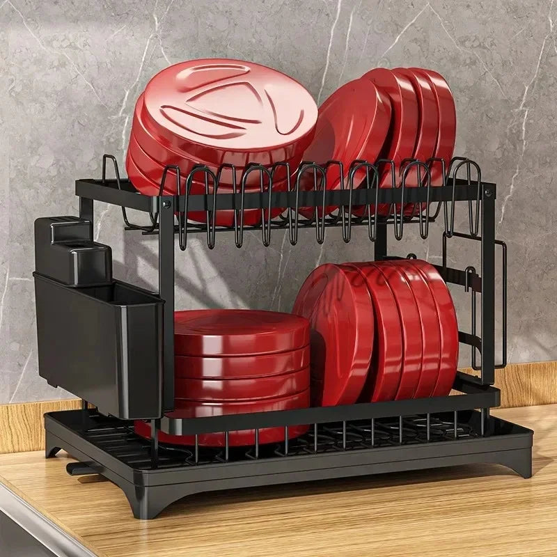 Multifunctional Kitchen Dish Rack & Countertop Drain Shelf Dish Drain Rack QXL