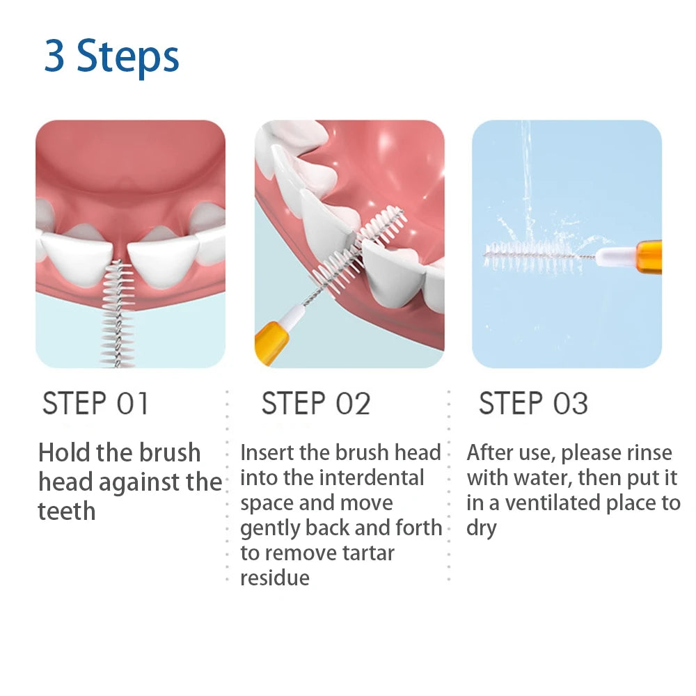 30-Pack Interdental Brushes | 5 Sizes for Braces & Implants Interdental Brush Set QXL