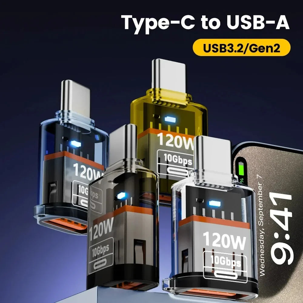 USB-A to USB-C OTG Adapter | 120W Fast Charge 10Gbps USB-C OTG Adapter QXL