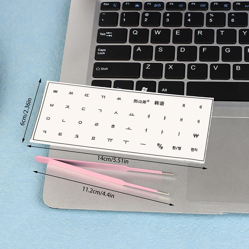 Korean Keyboard Stickers – Transparent Film, Universal Fit Keyboard Stickers QXL Black