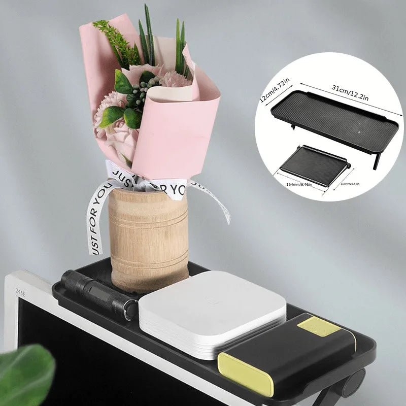 Adjustable Monitor & TV Top Shelf | Desk Organizer Rack Monitor Top Shelf QXL