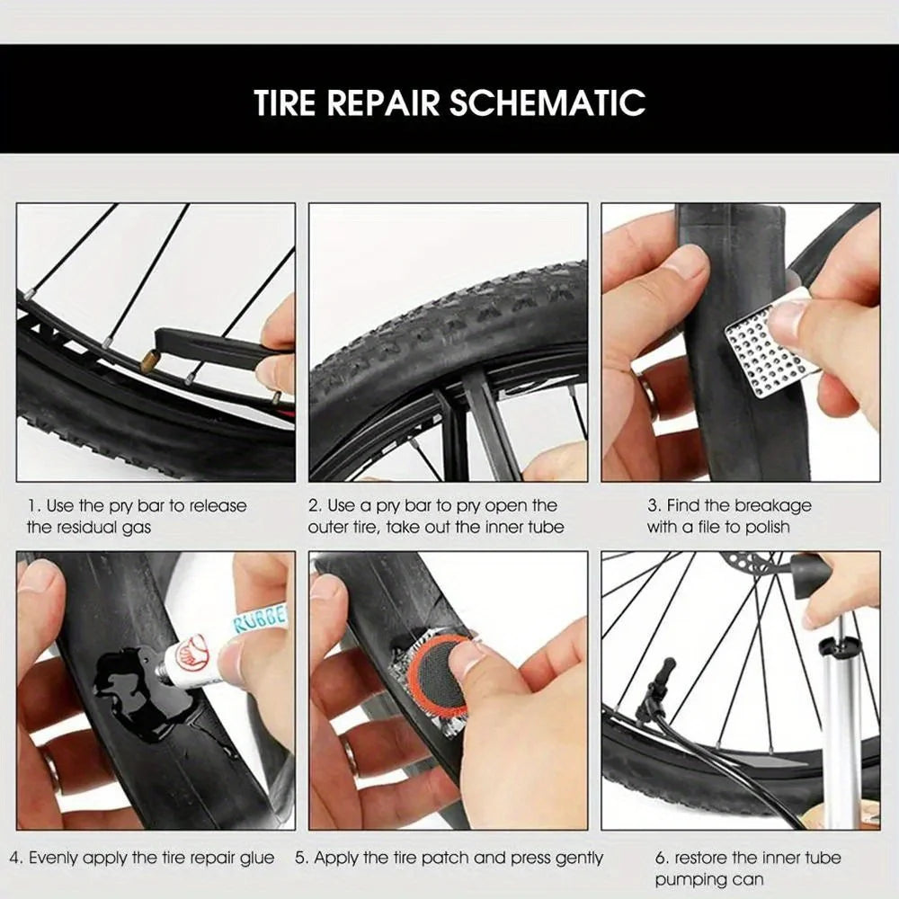 Bike Tyre Puncture Repair Kit | Patches, Levers & Carry Case Tyre Repair Kit QXL