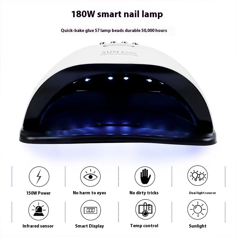180W UV LED Nail Lamp X7MAX – 57-Bead Gel Polish Dryer UV LED Nail Lamp QXL