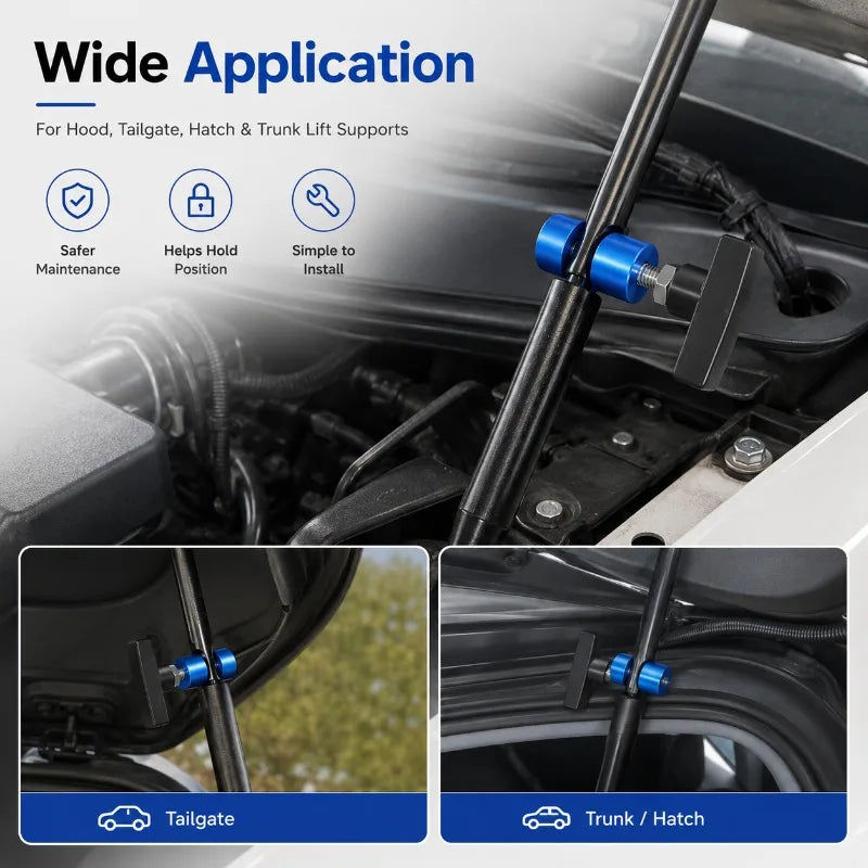 Car Hood Prop Strut Clamp | 0.40in Lift Support Retaining Clip Lift Support Clamp QXL