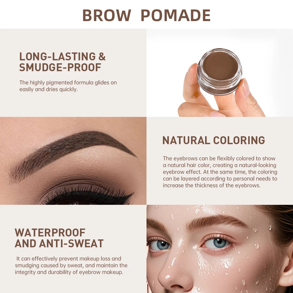 Waterproof Eyebrow Pomade Cream | Smudge-Proof Brow Wax Eyebrow Pomade QXL