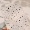 5D Silver Star & Heart Nail Art Stickers – Self-Adhesive Decals